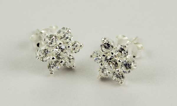 Earring Silver Stud Flower