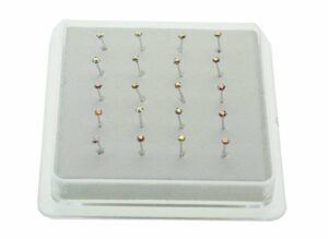 Nose Stud Silver AB Claw 20pcs