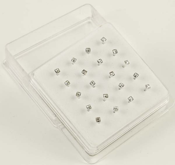 Nose Stud Silver 20pcs 2x2mm