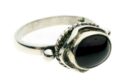 Silver Ring Garnet Oval Stone