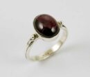 Ring Silver Garnet Plain Oval Stone
