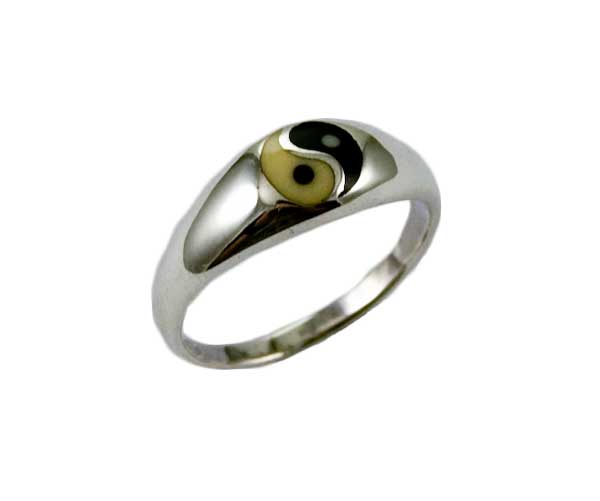 Ring Silver Oval Ying Yang