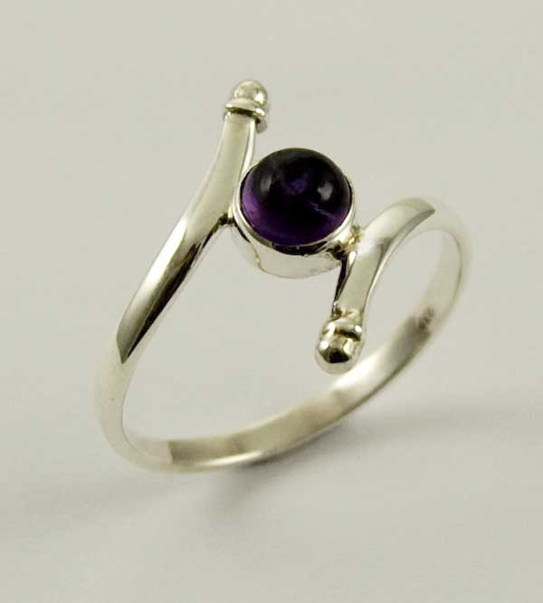 Ring Silver Swirly Amethyst