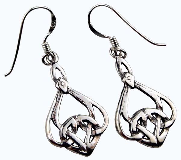 Earring Silver Celtic Drop