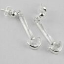 Silver Earring Cz Drop Clear