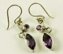 Silver Earring Oval Pointed