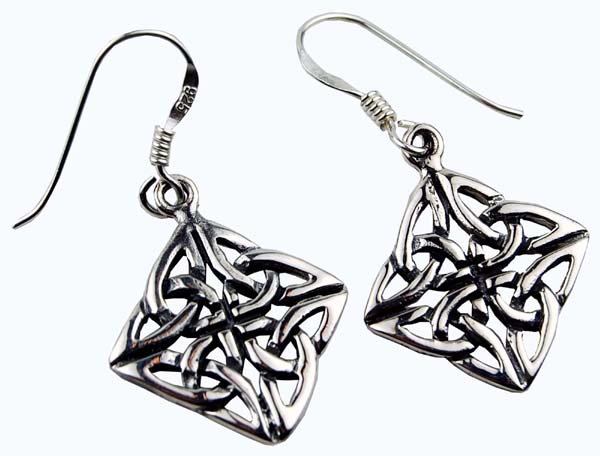 Earring Silver Celtic Diamond