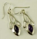 Silver Earring Stone Triquetra