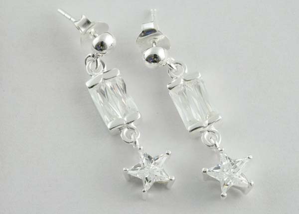 Silver Earring Cz 925 Sterling Silver