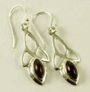 Silver Earring Stone Triquetra