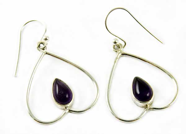 Silver Earring Heart Drop L3.4