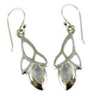 Silver Earring Stone Triquetra
