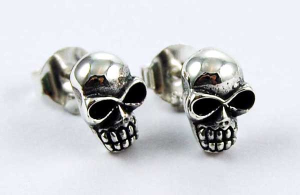 Earring Silver Studs Skull