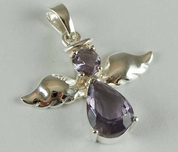 Pendant Silver Angel Purple