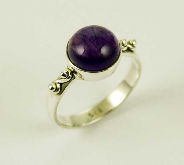 Ring Silver Circle Amethyst