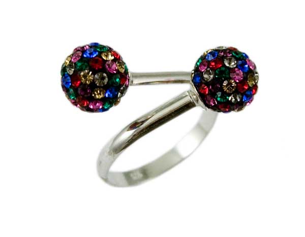 Ring Silver Double Ball 8mm