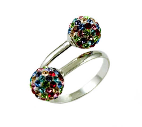 Ring Silver Double Ball 8mm