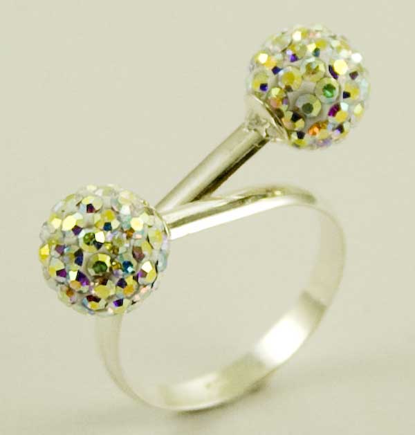 Ring Silver Cluster Balls 8mm