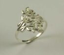 Ring Silver Leafy Design