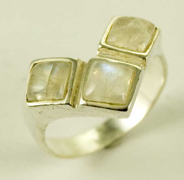 Silver Ring Moonstone Stone
