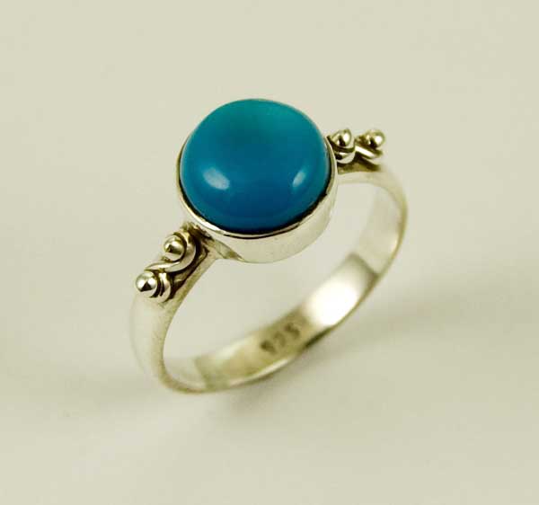 Ring Silver Circle Turquoise