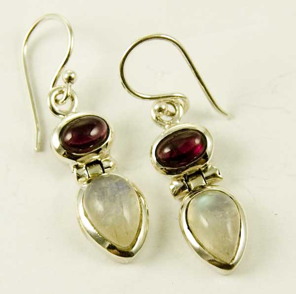 Silver Earring Oval Drop L3.3c
