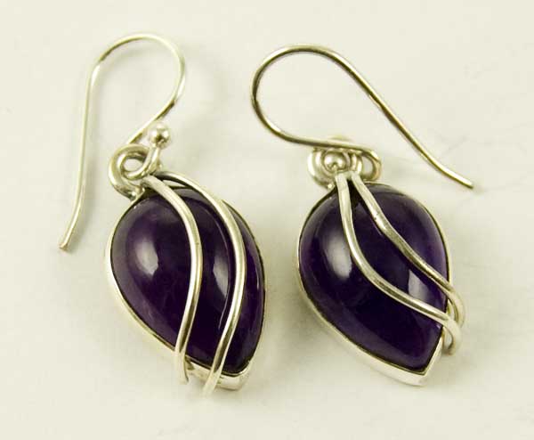 Silver Earring Tear Drop L2.7c