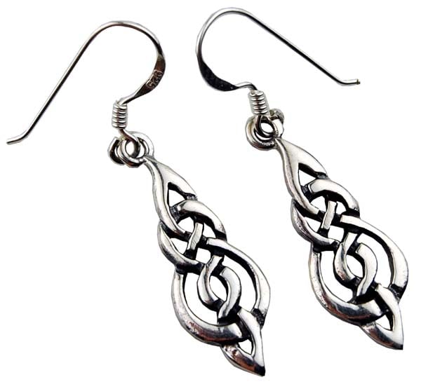 Earring Silver Celtic Drop