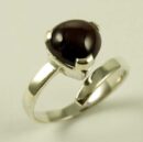 Silver Ring Garnet Ball