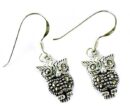 Silver Earring Marcasite Owl
