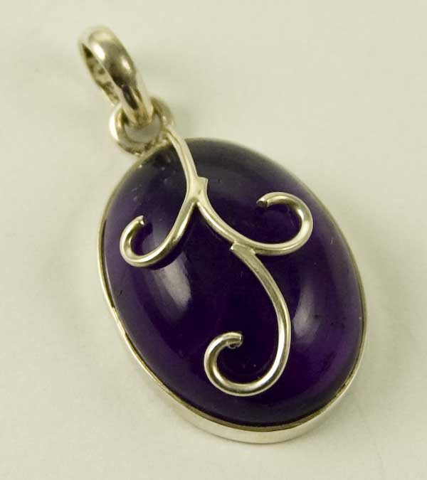 Silver Pendant Oval Stone