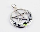 Pendant Silver Pentagram Peridot