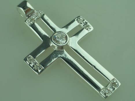 Pendant Silver Stone Cross
