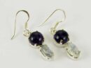 Earring Silver Plain Amethyst