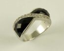 Ring Silver Onyx Cut Stone 8mm