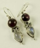 Silver Earring Double Stone
