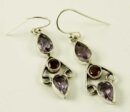 Silver Earring Double Drop L4c