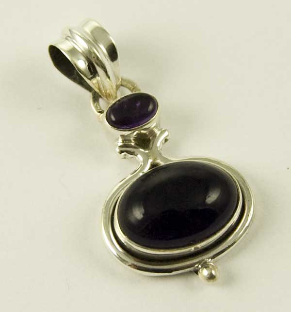 Silver Pendant Double Oval