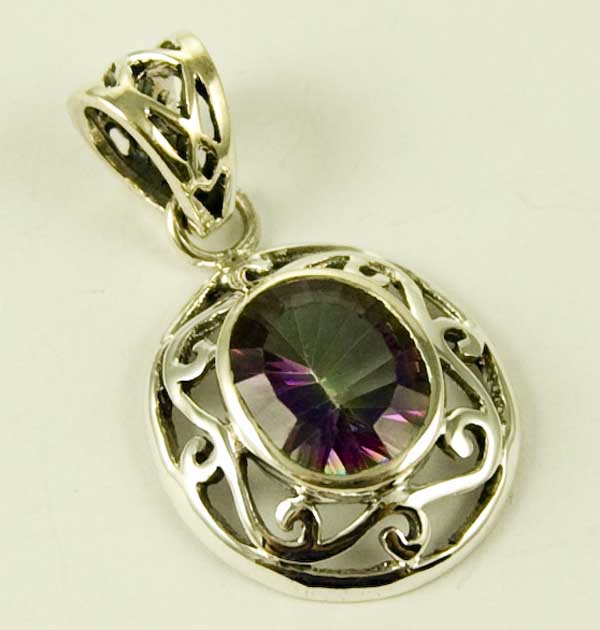 Silver Pendant Mystic Quartz L3cm