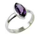 Silver Ring Amethyst Tear Drop
