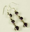 Silver Earring 3 Stones L4cm
