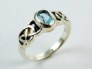 Ring Silver Band Topaz Stone