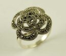 Ring Silver Rose Marcasites