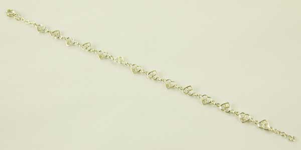 Silver Bracelet Trinity Hearts