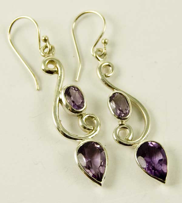Silver Earring Double Drop