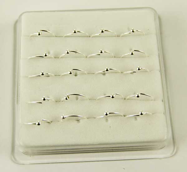 Nose Stud Silver Hoop 20pcs