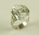 Ring Silver Oval Clear CZ Stone W21mm