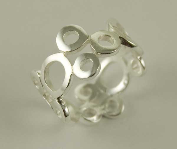 Ring Silver Band Of Circles