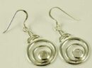 Silver Earring Circle Labradorite