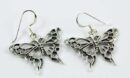 Earring Silver Butterfly Pointy Fancy Wings